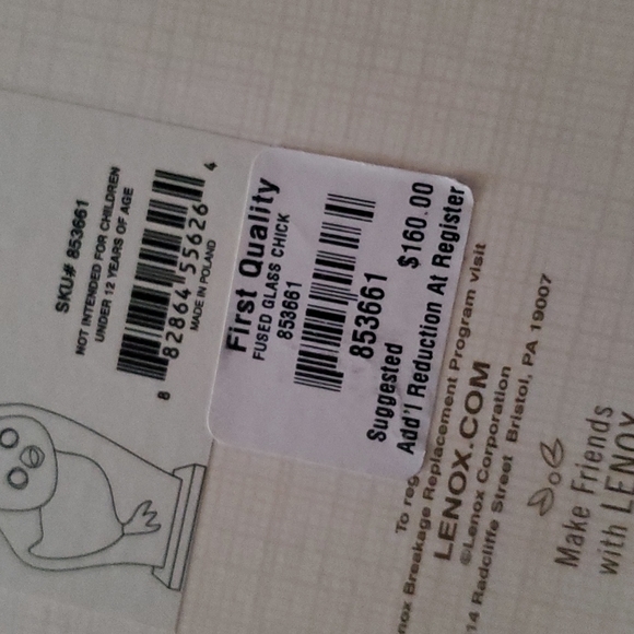 Lenox Fused Glass Chick Art (NWT) - Picture 8 of 9